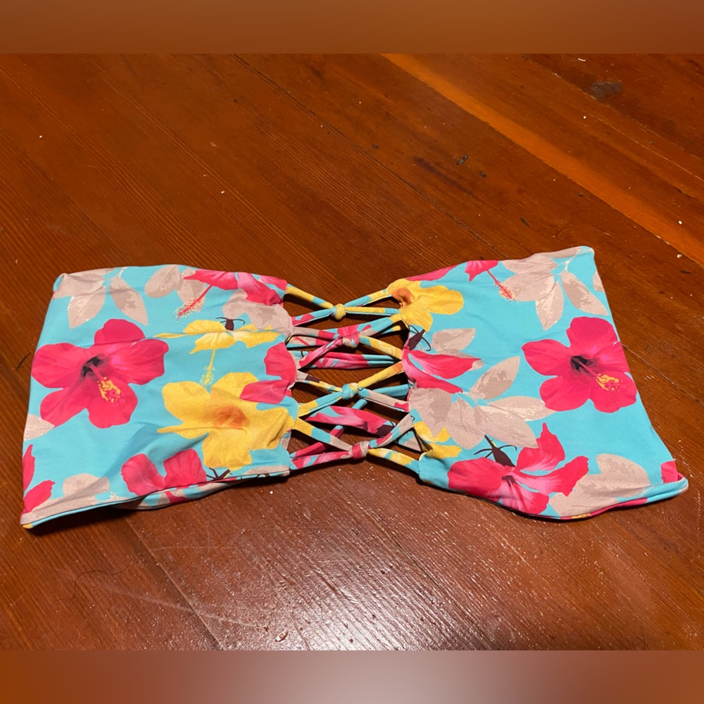 Flor Oceania Hawaiian Summer strapless bikini top size XL
